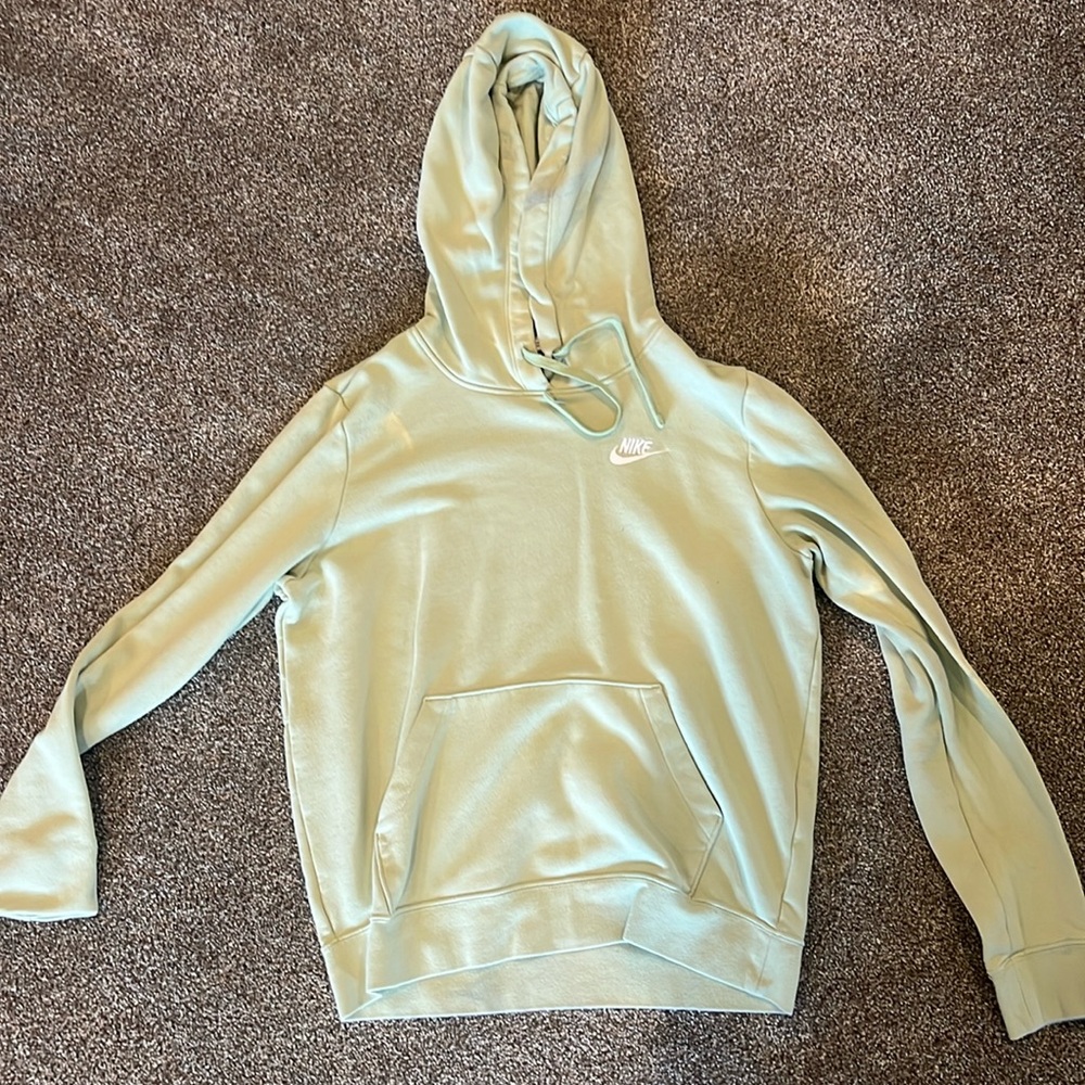 Mint green bleach wash Nike hoodie